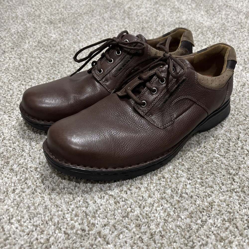 Clark's UN BEND Men's Size 13 Lace-Up Oxford Shoes Brown